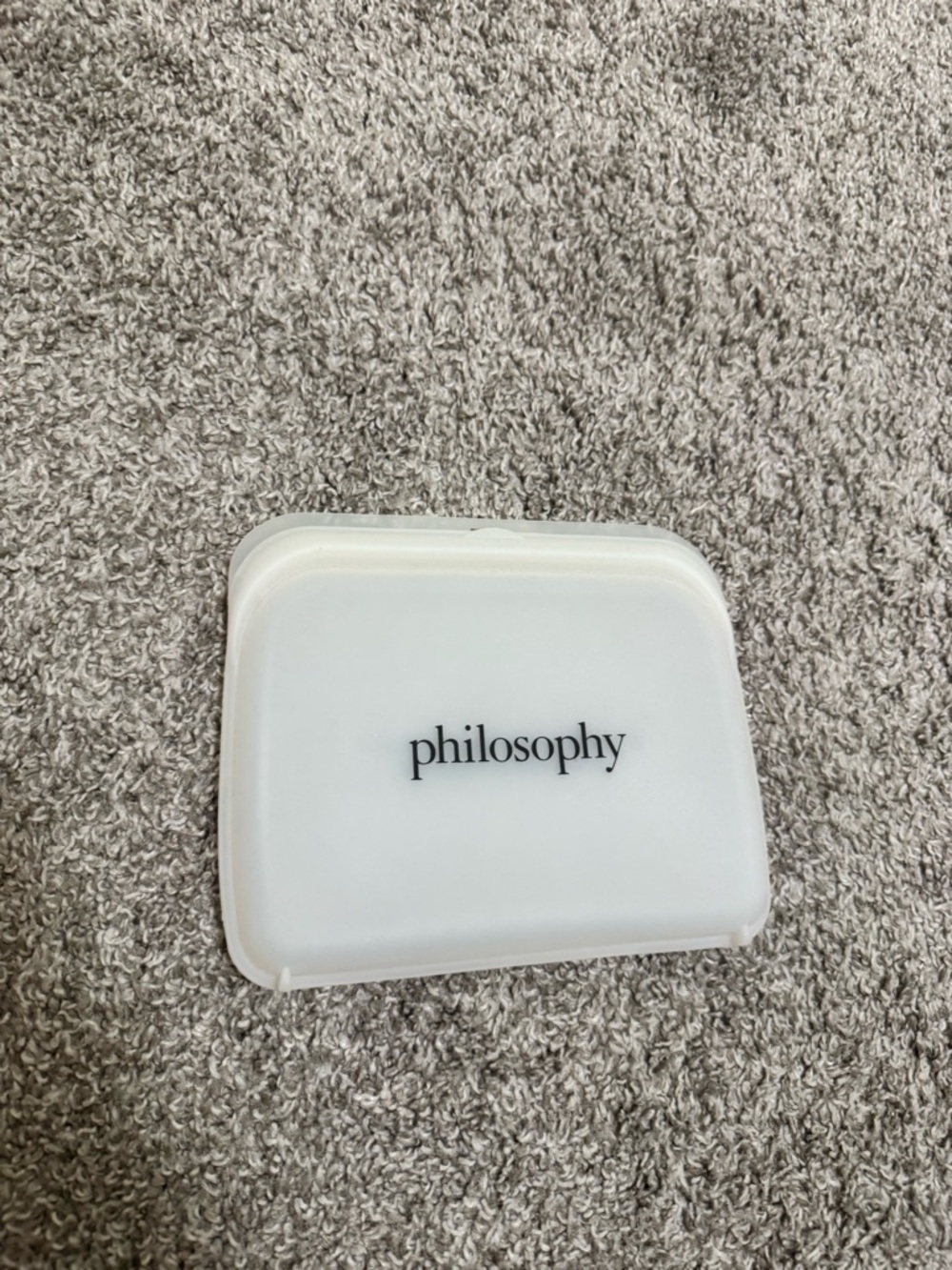 Philosophy Cream Travel Cosmetic Pouch with Black Logo Silicone